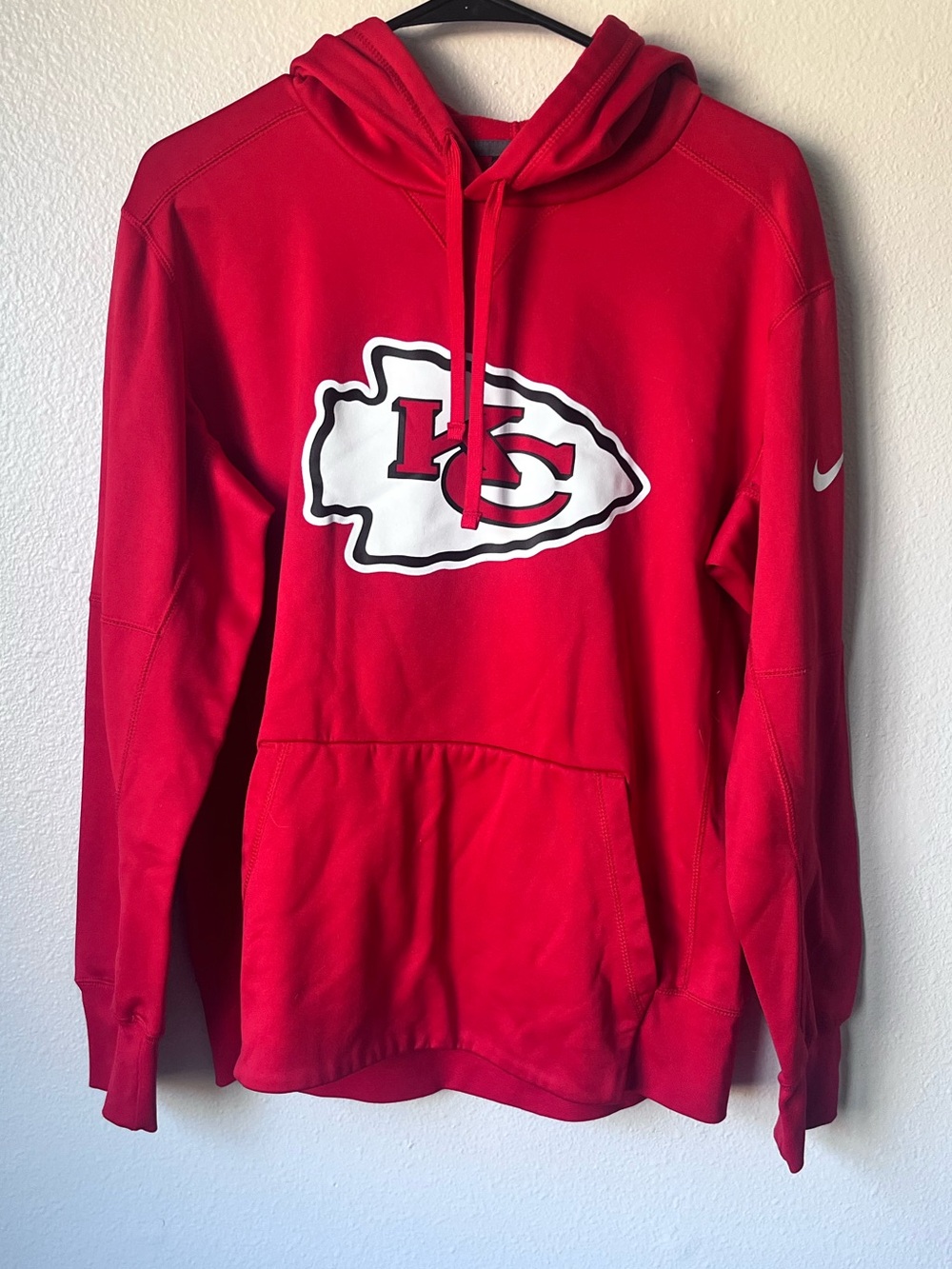 Men’s Nike Dri Fit Kansas City Chiefs Red Logo Hoodie Sweatshirt